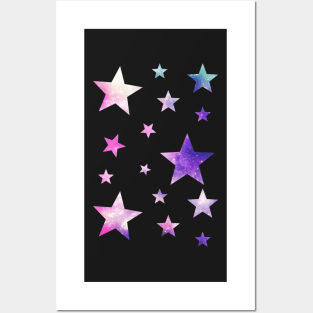 Pink Purple Ombre Galaxy Stars Posters and Art